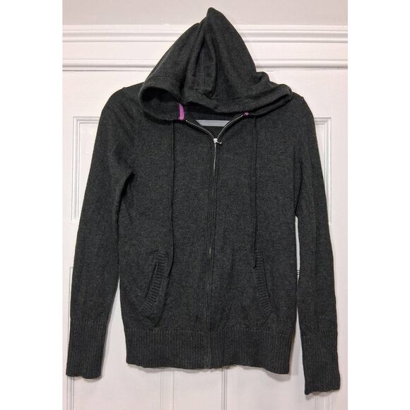 Gap womens small full zip sweater hoodie gray wool nylon soft - Picture 4 of 10